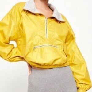 NEW Free People Movement LARGE Moonlight Reflective Jack Jacket Gold Crop